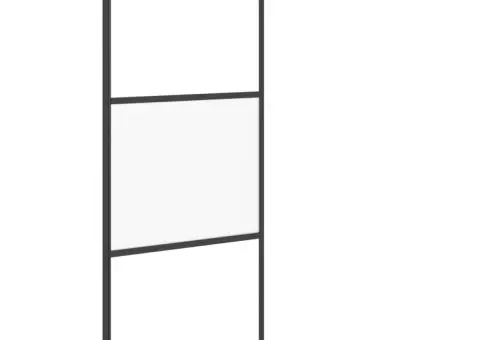 Perete cabină duș walk-in negru 80x195 cm Sticlă ESG semi-mată - 4/5