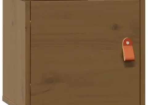 Dulap de perete, maro miere, 31,5x30x30 cm, lemn masiv de pin - 2/5