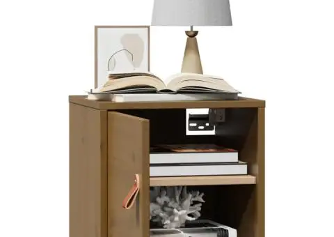 Dulap de perete, maro miere, 31,5x30x30 cm, lemn masiv de pin - 4/5