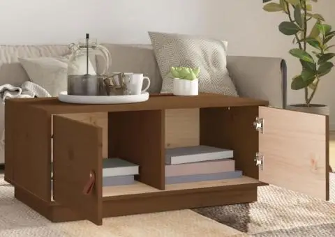 Măsuță de cafea, maro miere, 80x50x35 cm, lemn masiv de pin - 3/5