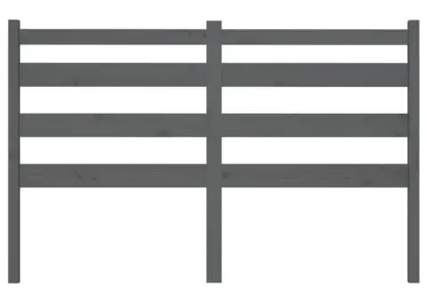 Tăblie de pat, gri, 126x4x100 cm, lemn masiv de pin - 4/5