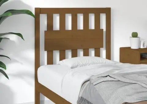 Tăblie de pat, maro miere, 80,5x4x100 cm, lemn masiv de pin - 1/5