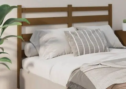 Tăblie de pat, maro miere, 166x4x100 cm, lemn masiv de pin - 1/5