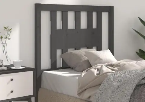 Tăblie de pat, gri, 81x4x100 cm, lemn masiv de pin - 5/5