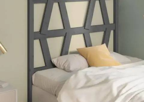 Tăblie de pat, gri, 106x4x100 cm, lemn masiv de pin - 4/5