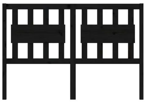 Tăblie de pat, negru, 145,5x4x100 cm, lemn masiv de pin - 3/5