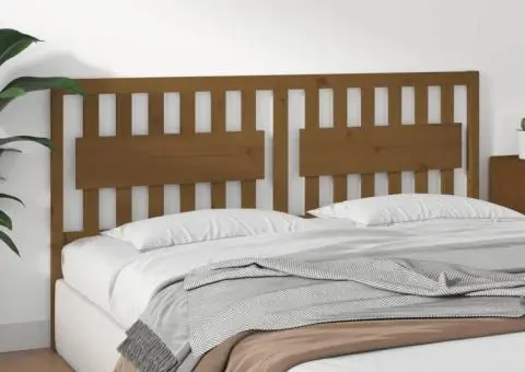 Tăblie de pat, maro miere, 185,5x4x100 cm, lemn masiv de pin - 4/5