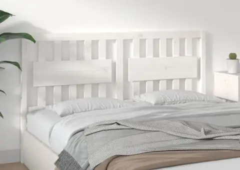 Tăblie de pat, alb, 165,5x4x100 cm, lemn masiv de pin - 4/5