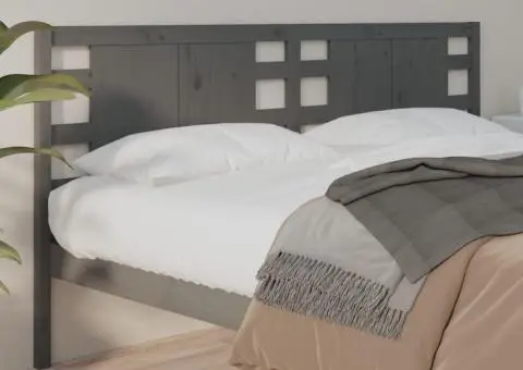 Tăblie de pat, gri, 166x4x100 cm, lemn masiv de pin - 1/5