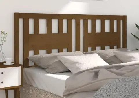 Tăblie de pat, maro miere, 206x4x100 cm, lemn masiv de pin - 1/5