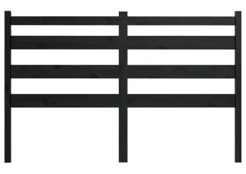 Tăblie de pat, negru, 206x4x100 cm, lemn masiv de pin - 4/5