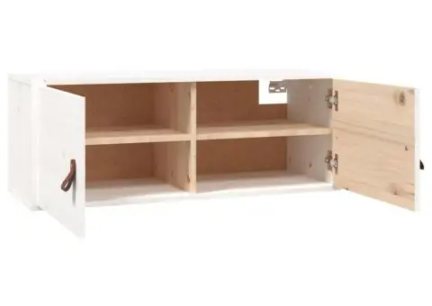Dulap de perete, alb, 80x30x30 cm, lemn masiv de pin - 5/5