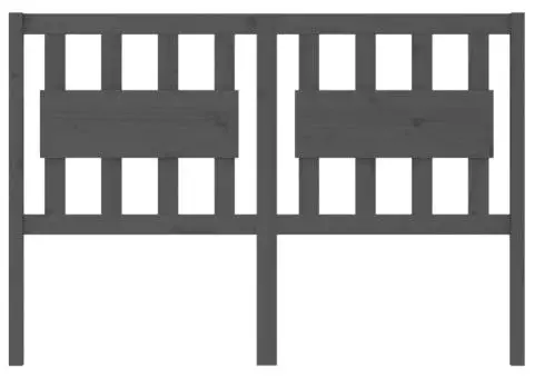 Tăblie de pat, gri, 125,5x4x100 cm, lemn masiv de pin - 3/5