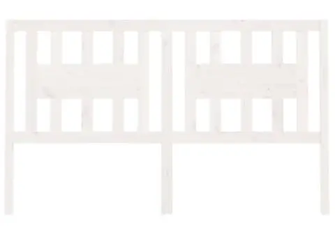 Tăblie de pat, alb, 206x4x100 cm, lemn masiv de pin - 3/5