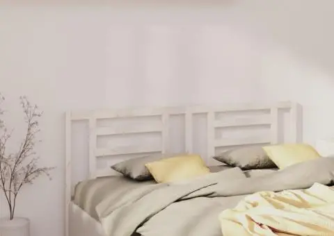 Tăblie de pat, alb, 166x4x100 cm, lemn masiv de pin - 1/5