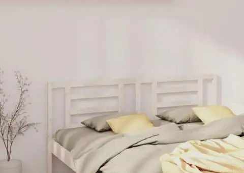 Tăblie de pat, alb, 166x4x100 cm, lemn masiv de pin - 4/5