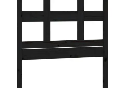 Tăblie de pat, negru, 80,5x4x100 cm, lemn masiv de pin - 2/5