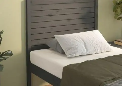 Tăblie de pat, gri, 81x4x100 cm, lemn masiv de pin - 4/5