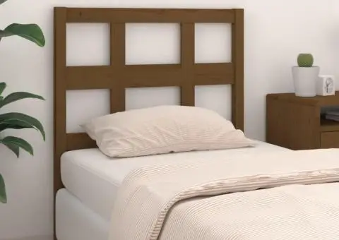 Tăblie de pat, maro miere, 105,5x4x100 cm, lemn masiv de pin - 1/5