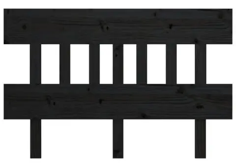 Tăblie de pat, negru, 143,5x3x81 cm, lemn masiv de pin - 3/5
