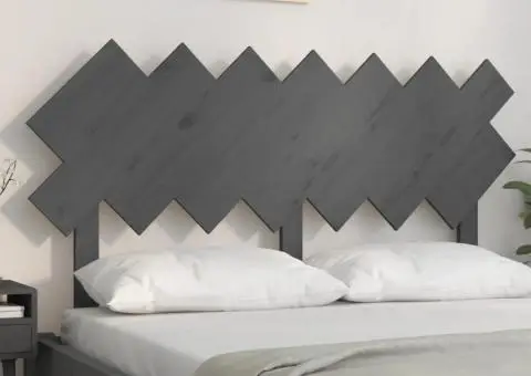 Tăblie de pat, gri, 141x3x80,5 cm, lemn masiv de pin - 3/5