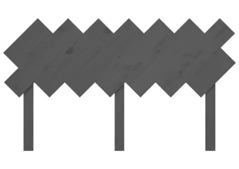 Tăblie de pat, gri, 141x3x80,5 cm, lemn masiv de pin - 4/5