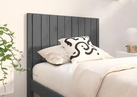 Tăblie de pat gri 95,5x4x100 cm Lemn masiv de pin - 1/5