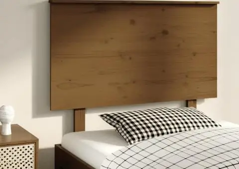 Tăblie de pat, maro miere, 94x6x82,5 cm, lemn masiv de pin - 1/5