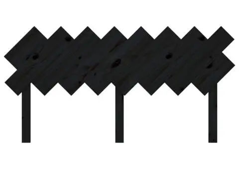 Tăblie de pat, negru, 159,5x3x80,5 cm, lemn masiv de pin - 4/5