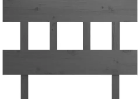 Tăblie de pat, gri, 103,5x3x81 cm, lemn masiv de pin - 3/5