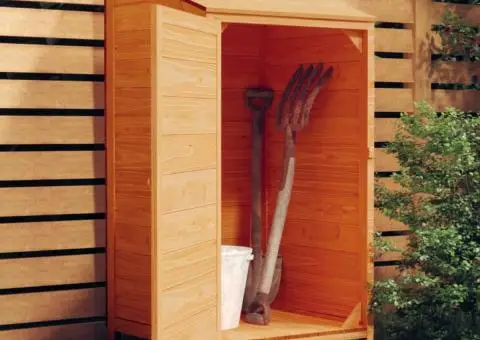 Șopron de grădină, maro, 55x52x112 cm, lemn masiv de brad - 1/5