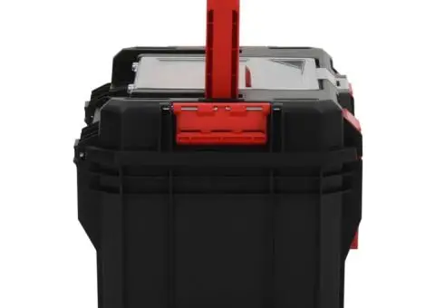 Cutie de scule, negru și roșu, 45x28x26,5 cm - 4/5