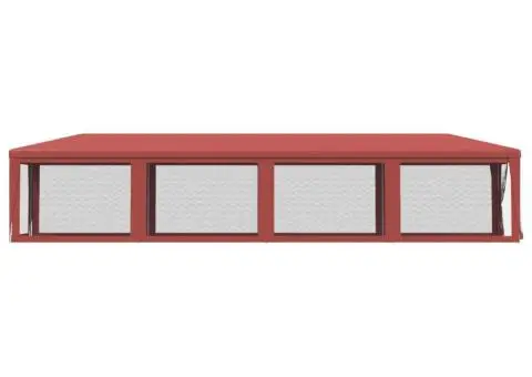 Cort de petrecere cu 10 pereți din plasă, roșu, 3x12 m, HDPE - 4/5