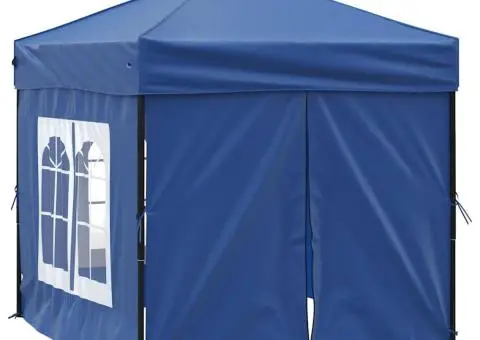 Cort pliabil pentru petrecere, pereți laterali, albastru, 2x2 m - 3/5