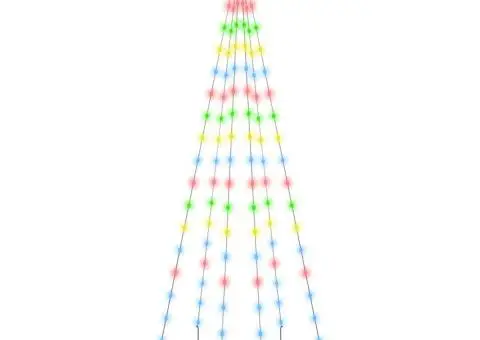 Brad de Crăciun pe catarg, 108 LED-uri, multicolor, 180 cm - 2/5