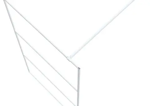 Paravan duș walk-in, alb, 100x195 cm, sticlă ESG transparentă - 5/5