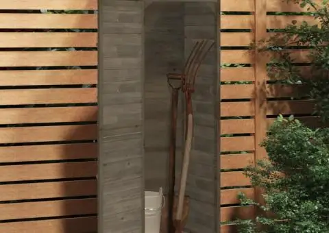 Șopron de grădină, antracit, 55x52x174,5 cm, lemn masiv de brad - 3/5