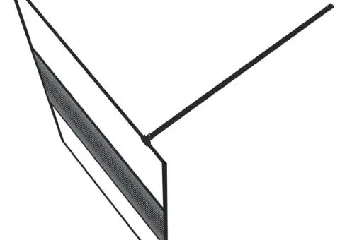 Paravan de duș walk-in negru 115x195 cm sticlă ESG transparentă - 5/5