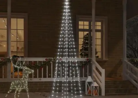 Brad de Crăciun pe catarg, 310 LED-uri, alb rece, 300 cm - 1/5