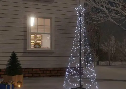 Brad de Crăciun conic, 200 LED-uri, alb rece, 70x180 cm - 1/5
