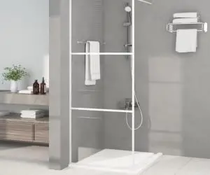 vidaXL Paravan de duș walk-in, alb, 80x195 cm, sticlă ESG transparentă
