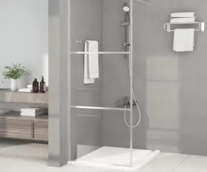 vidaXL Paravan duș walk-in argintiu 80x195 cm sticlă ESG transparentă