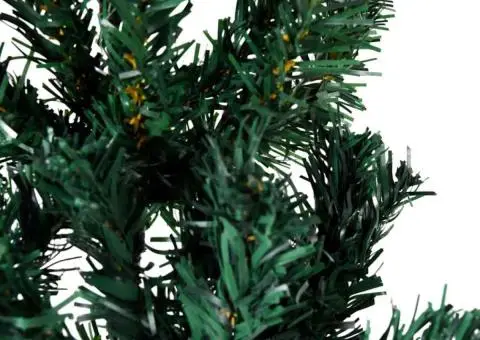 Jumătate brad de Crăciun subțire cu suport, verde, 210 cm - 4/5