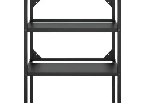 Cadru lavoar baie cu chiuvetă încorporată, negru, fier - 4/5