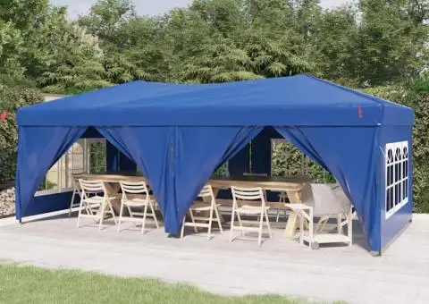 Cort pliabil pentru petrecere, pereți laterali, albastru, 3x6 m - 1/5