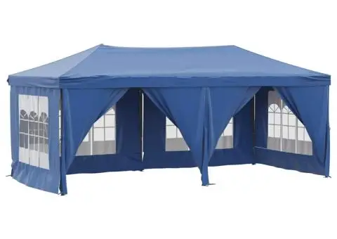 Cort pliabil pentru petrecere, pereți laterali, albastru, 3x6 m - 2/5