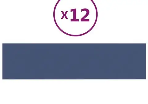 Panouri de perete, 12 buc., albastru, 60x15 cm, textil, 1,08 m² - 2/5