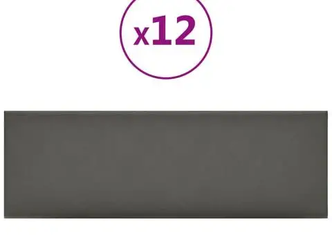Panouri de perete 12 buc. gri 90x30 cm piele ecologică 3,24 m² - 2/5