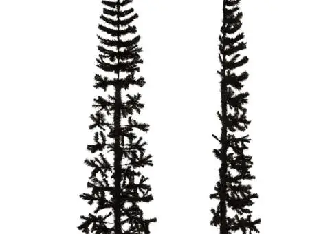 Jumătate brad de Crăciun subțire cu suport, negru, 240 cm - 4/5