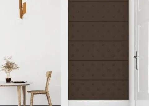 Panouri de perete 12 buc. maro 90x30 cm piele ecologică 3,24 m² - 4/5